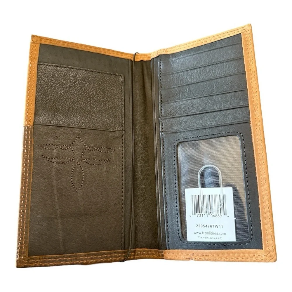 Justin Rodeo Wallet – Genuine Leather, RFID, Brown & Tan